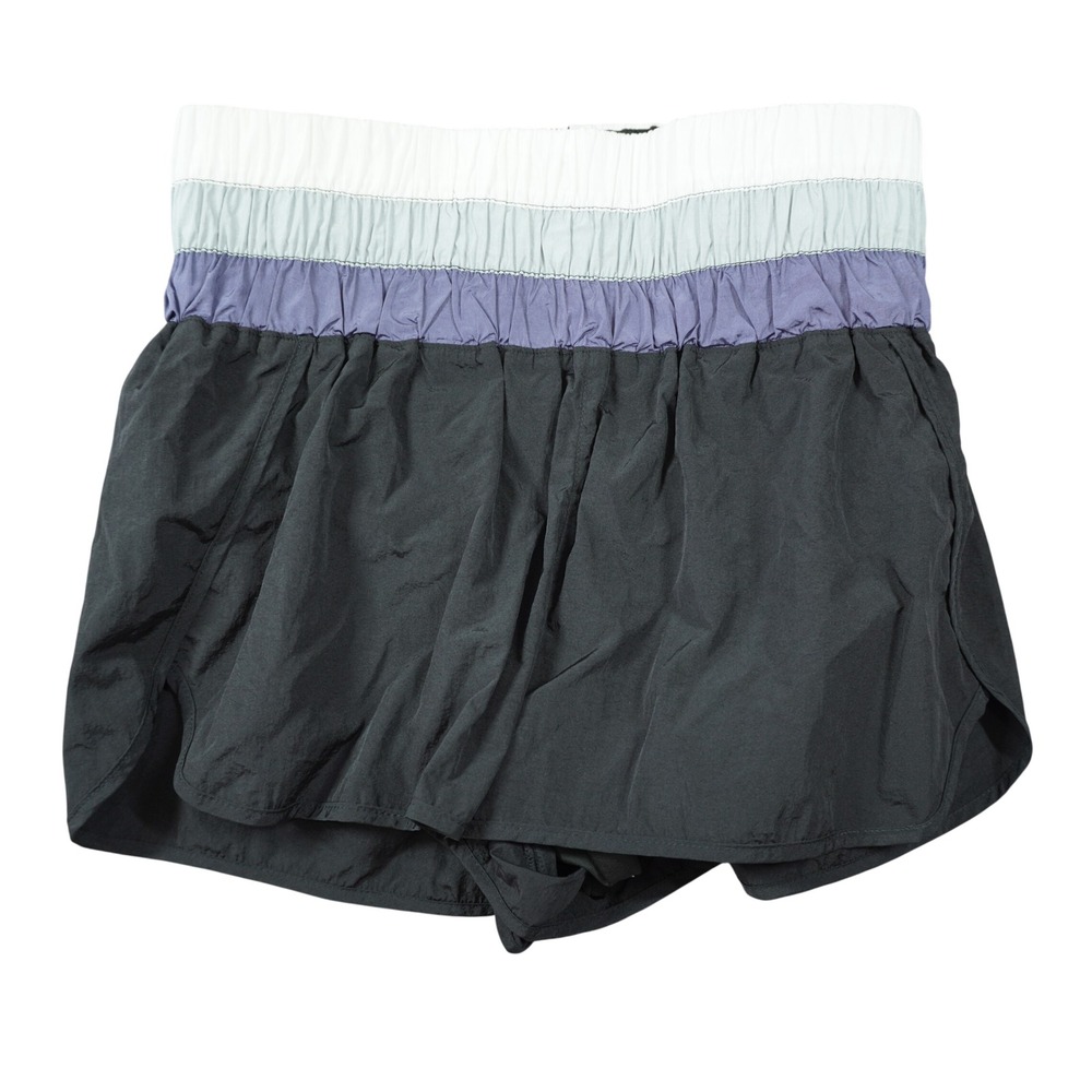 Free People Movement The Way Home Shorts Black Grey Purple Smocked High Rise L